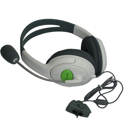 XBOX 360 Compatible Dual Ear Headphone w/Mic - Click Image to Close